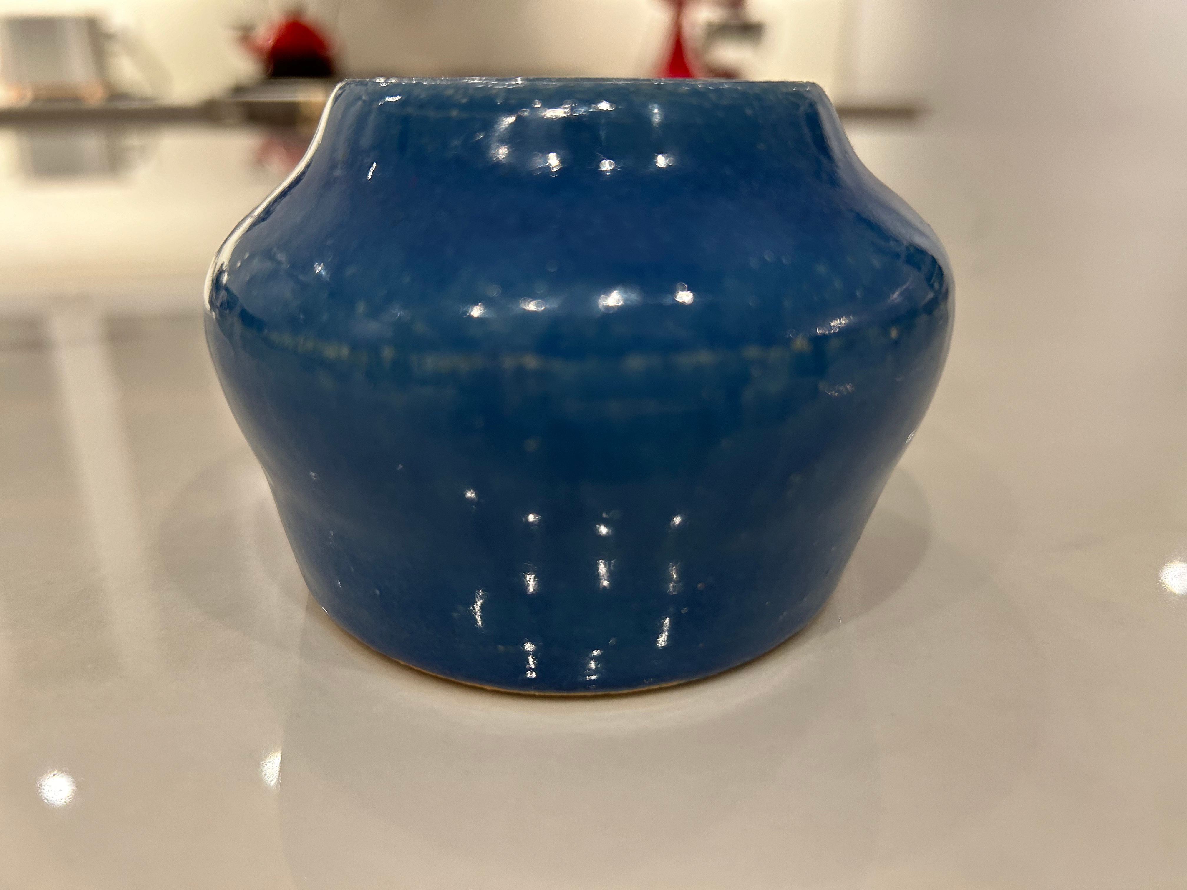 small blue vase