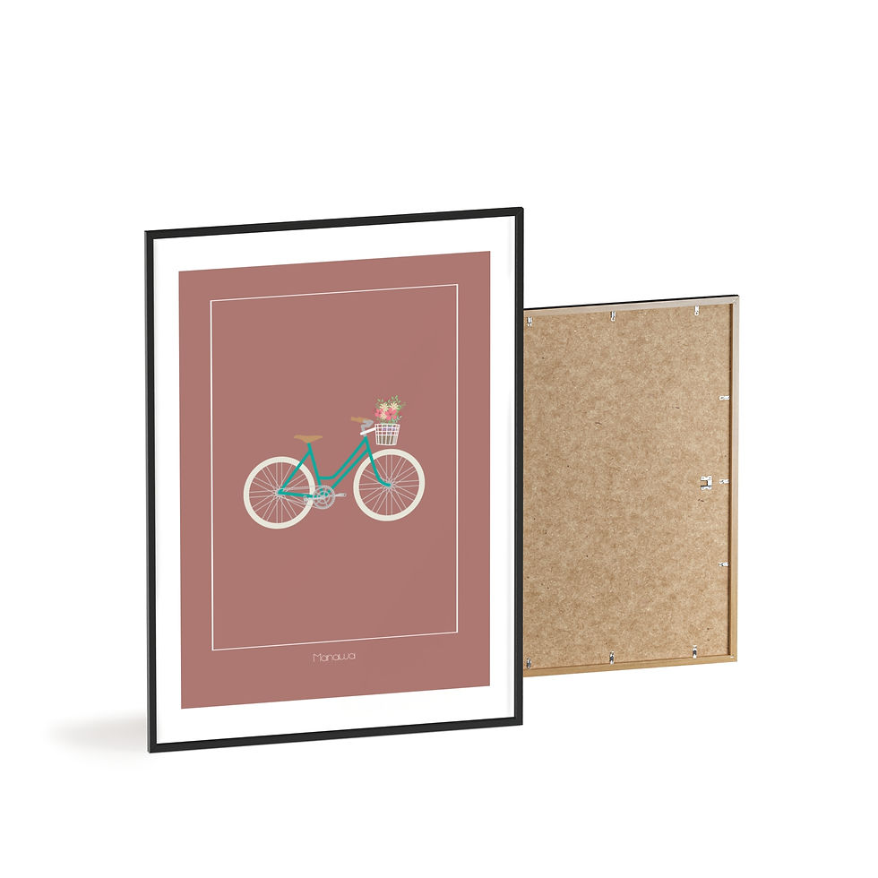 Miniaturbild: Poster Fahrradtour mit Rahmen /  Poster Bicycle tour with frame 