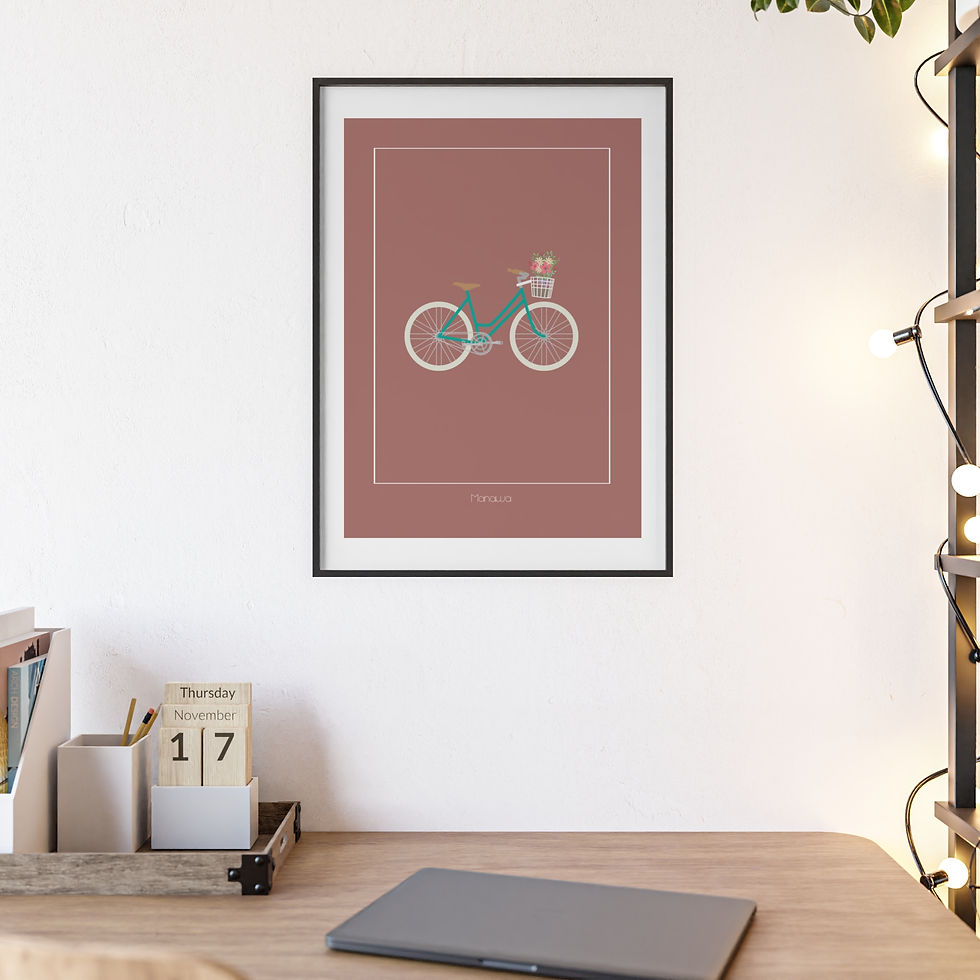 Miniaturbild: Poster Fahrradtour mit Rahmen /  Poster Bicycle tour with frame 