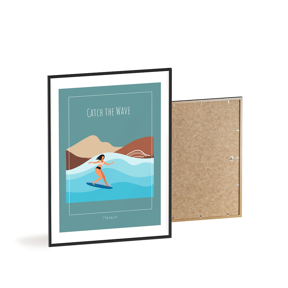 Miniaturbild: Poster Catch the wave 2.0 mit Rahmen / Poster Catch the wave 2.0 with frame 