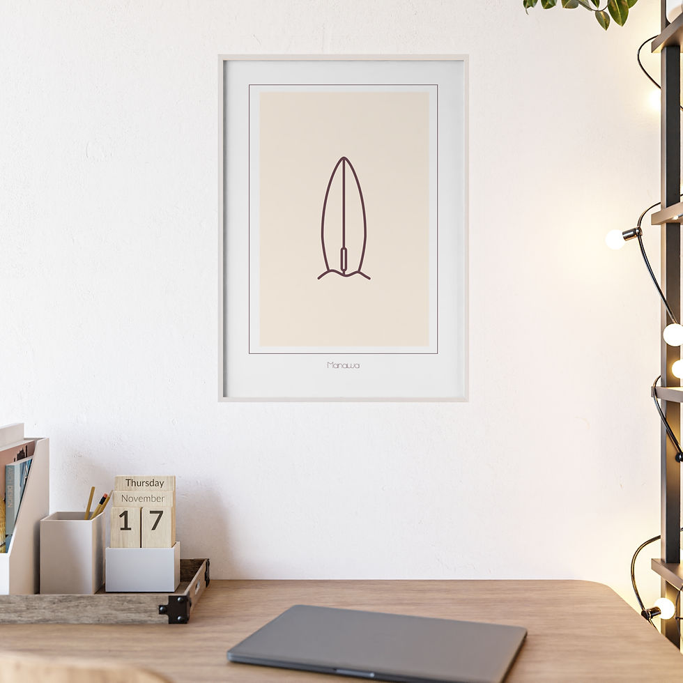 Miniaturbild: Poster Surfbrett mit Rahmen / Poster Surfboard with frame 