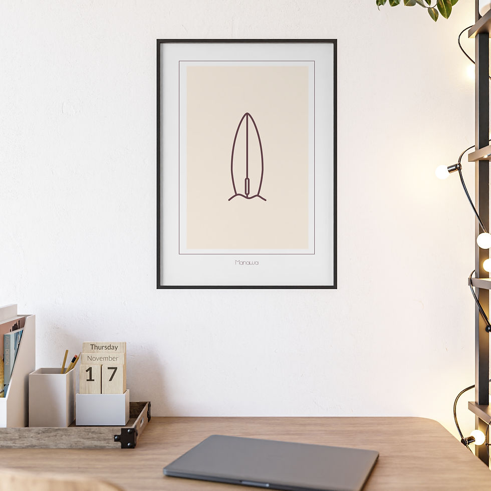 Miniaturbild: Poster Surfbrett mit Rahmen / Poster Surfboard with frame 