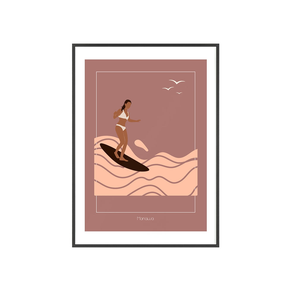 Miniaturbild: Poster Catch the wave mit Rahmen / Poster Catch the wave with frame 