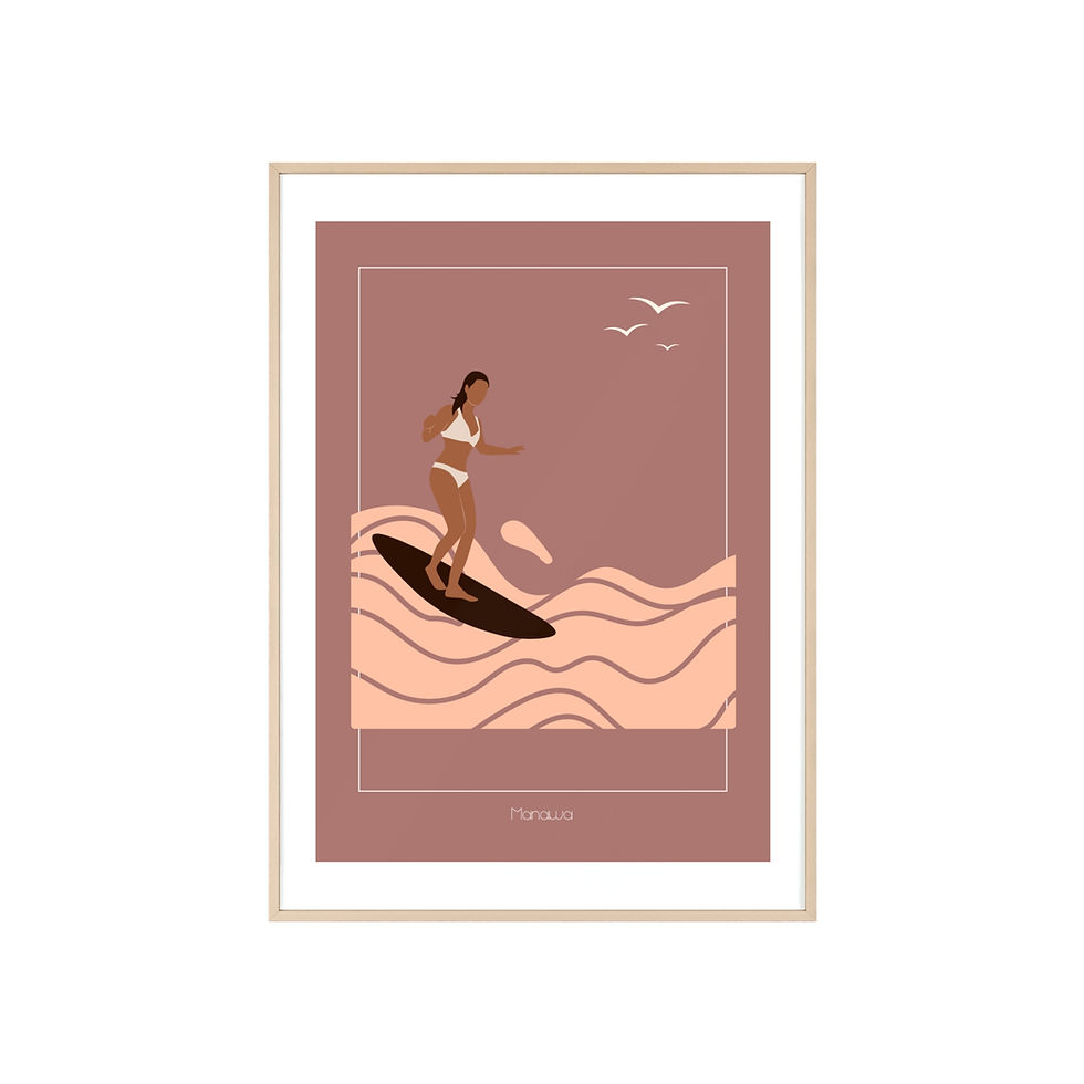 Miniaturbild: Poster Catch the wave mit Rahmen / Poster Catch the wave with frame 