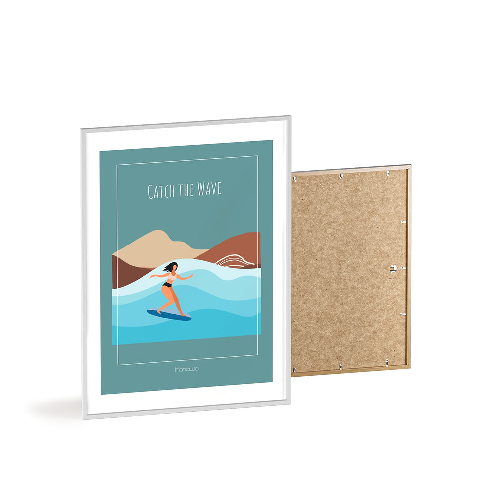 Miniaturbild: Poster Catch the wave 2.0 mit Rahmen / Poster Catch the wave 2.0 with frame 