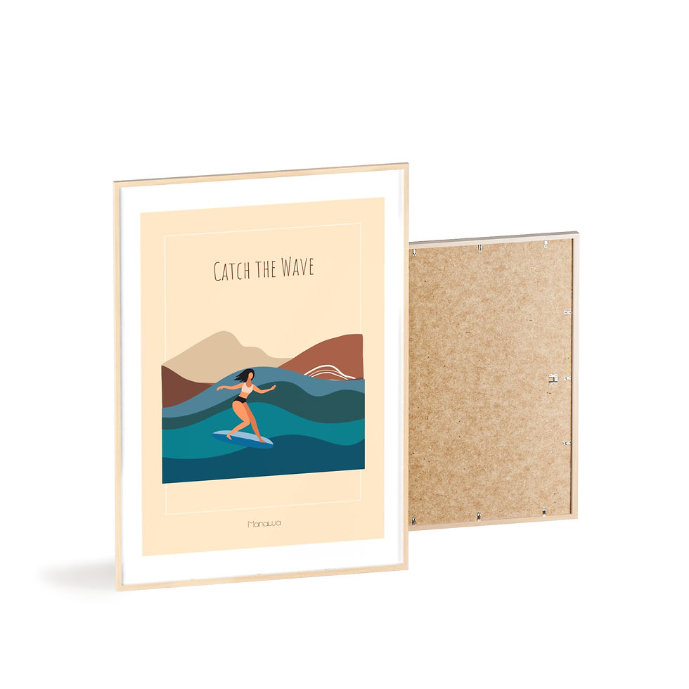 Miniaturbild: Poster Catch the wave 2.0 mit Rahmen / Poster Catch the wave 2.0 with frame 