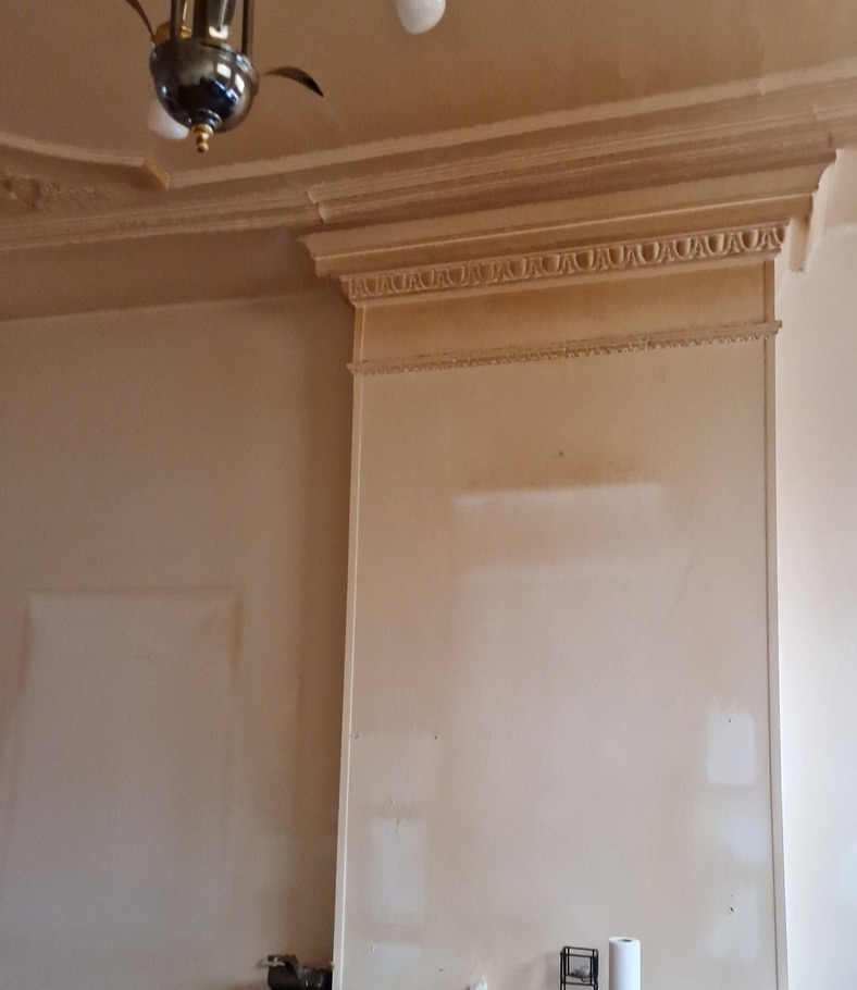 Wand en plafond voor het sauswerk in Den Haag
