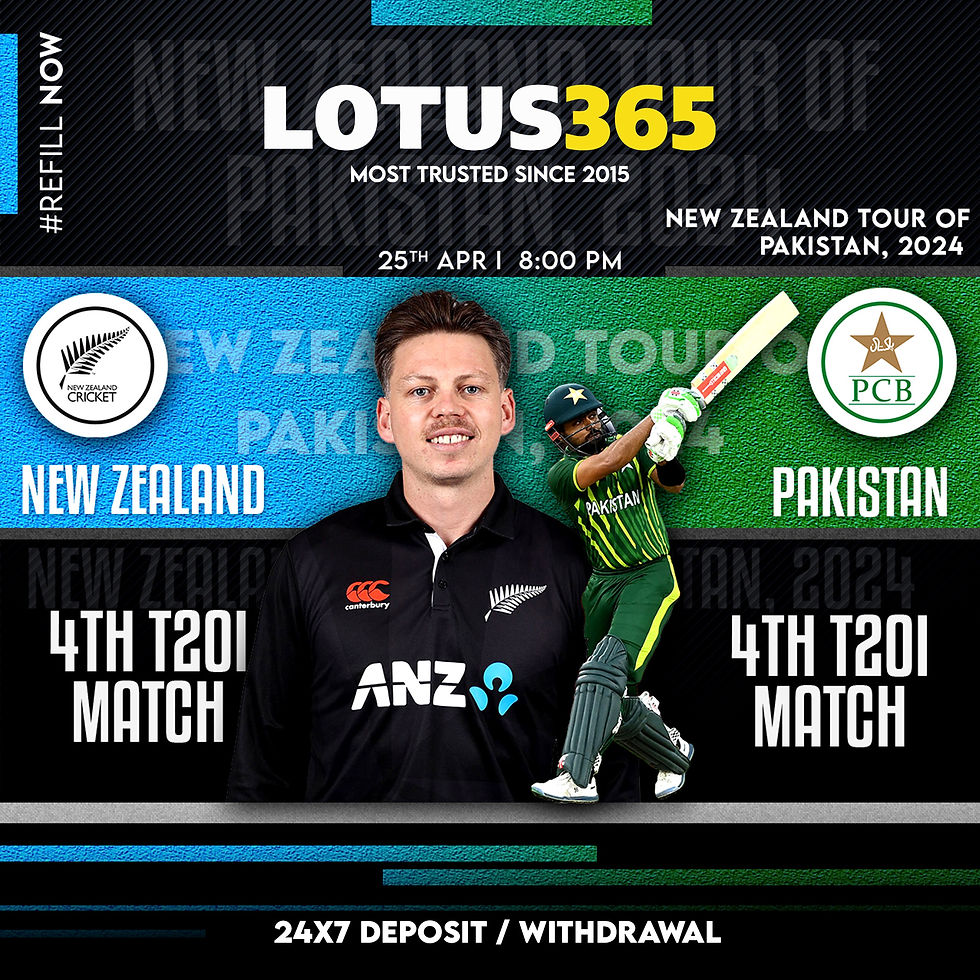 Pakistan and New Zealand are gearing up for the fourth T20I of their five-match series, scheduled for April 25th at the Gaddafi Stadium in Lahore | Lotus365