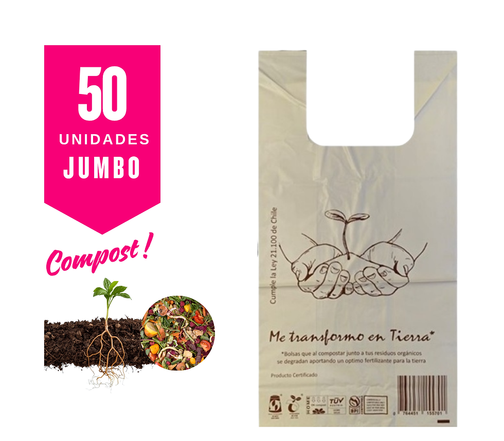 Bolsa Camiseta Compostable y Biodegradable | 55x65 30my | 50 unidades