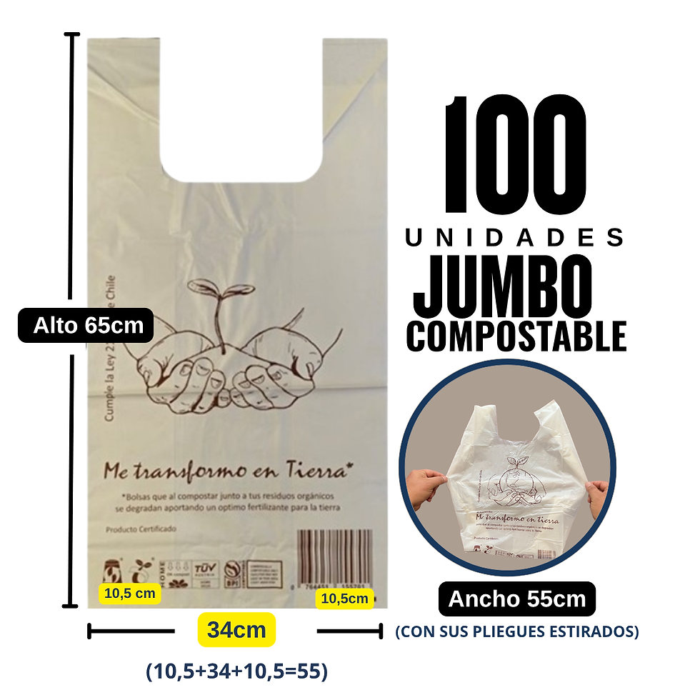 Thumbnail: Bolsa Camiseta Biodegradable & Compostable | 55x65 30my