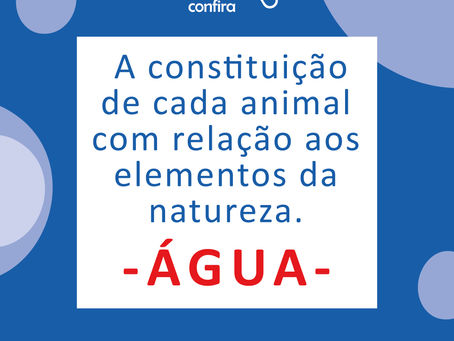 A constituição de cada animal com relação aos elementos da natureza - ÁGUA 💧