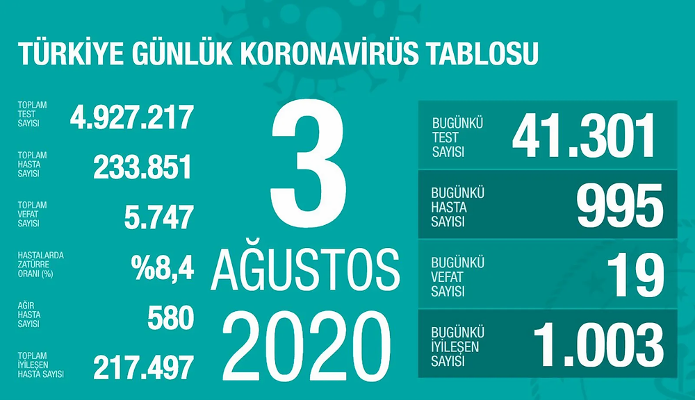 korona virüs tablosu