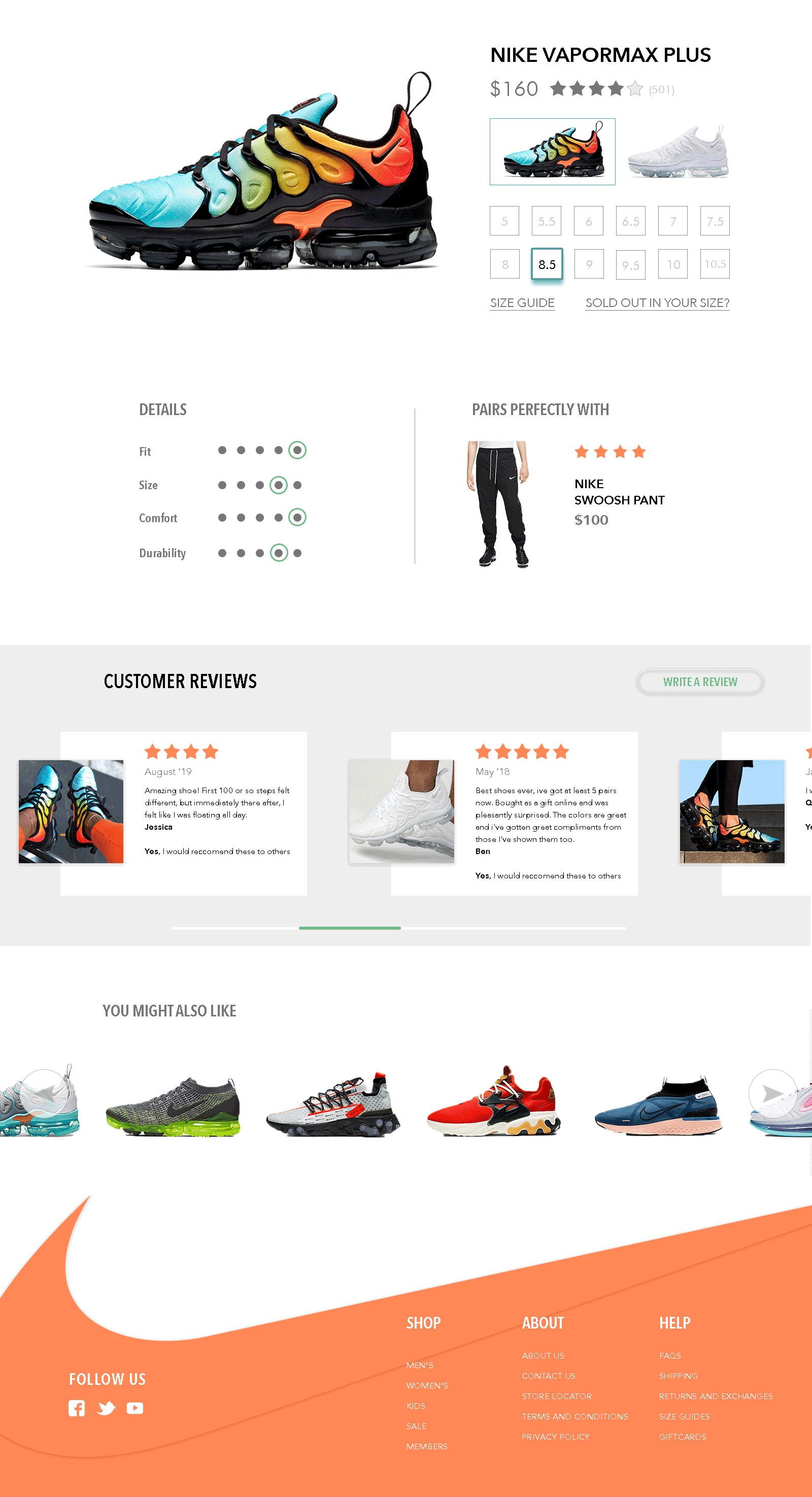 NikeVaporMaxPlus Website Mock Up