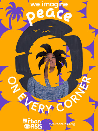 Poster Design of girl thinking for Baltimore nonprofit The Urban Oasis