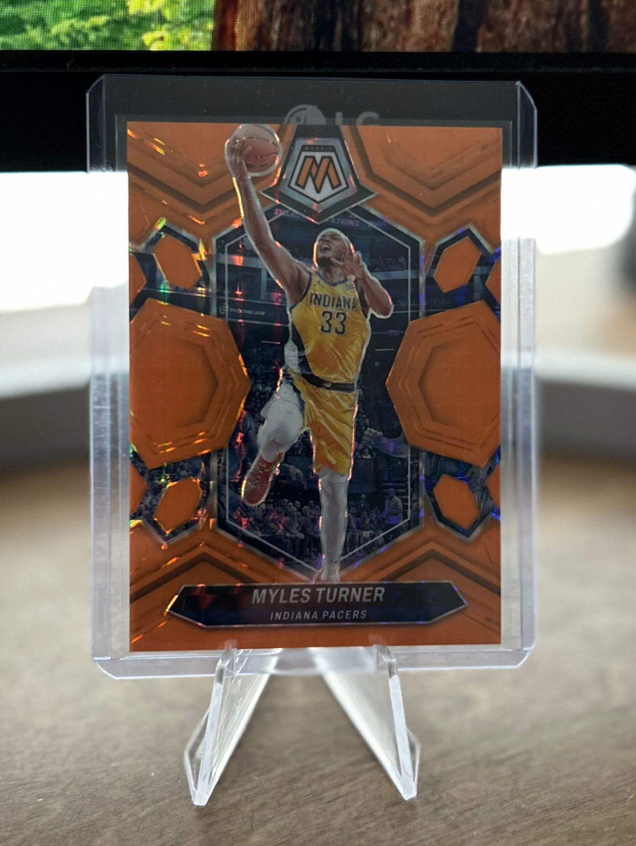Myles Turner - 2023-2024 Panini Mosaic Orange Fluorescent Mosaic 17/25