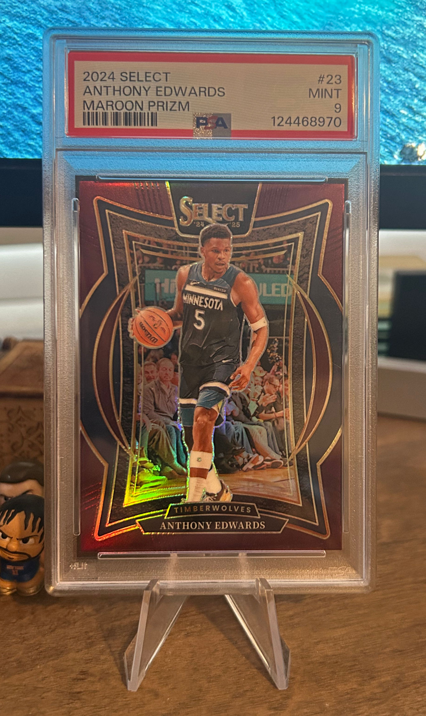 Anthony Edwards - 2024-2025 Panini Select Maroon Prizms 062/175 - Grade 9