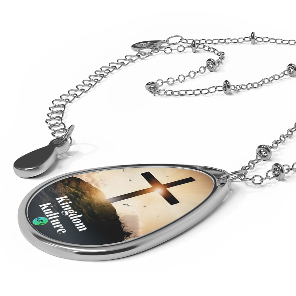 Thumbnail: Kingdom Kulture Oval Necklace - Faith-Inspired Jewelry for Everyday Wear