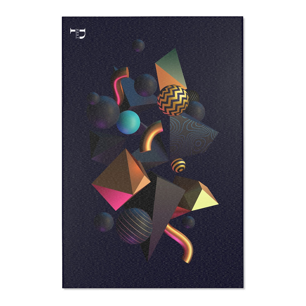 Thumbnail: Abstract Geometric Area Rug - Modern Home Decor