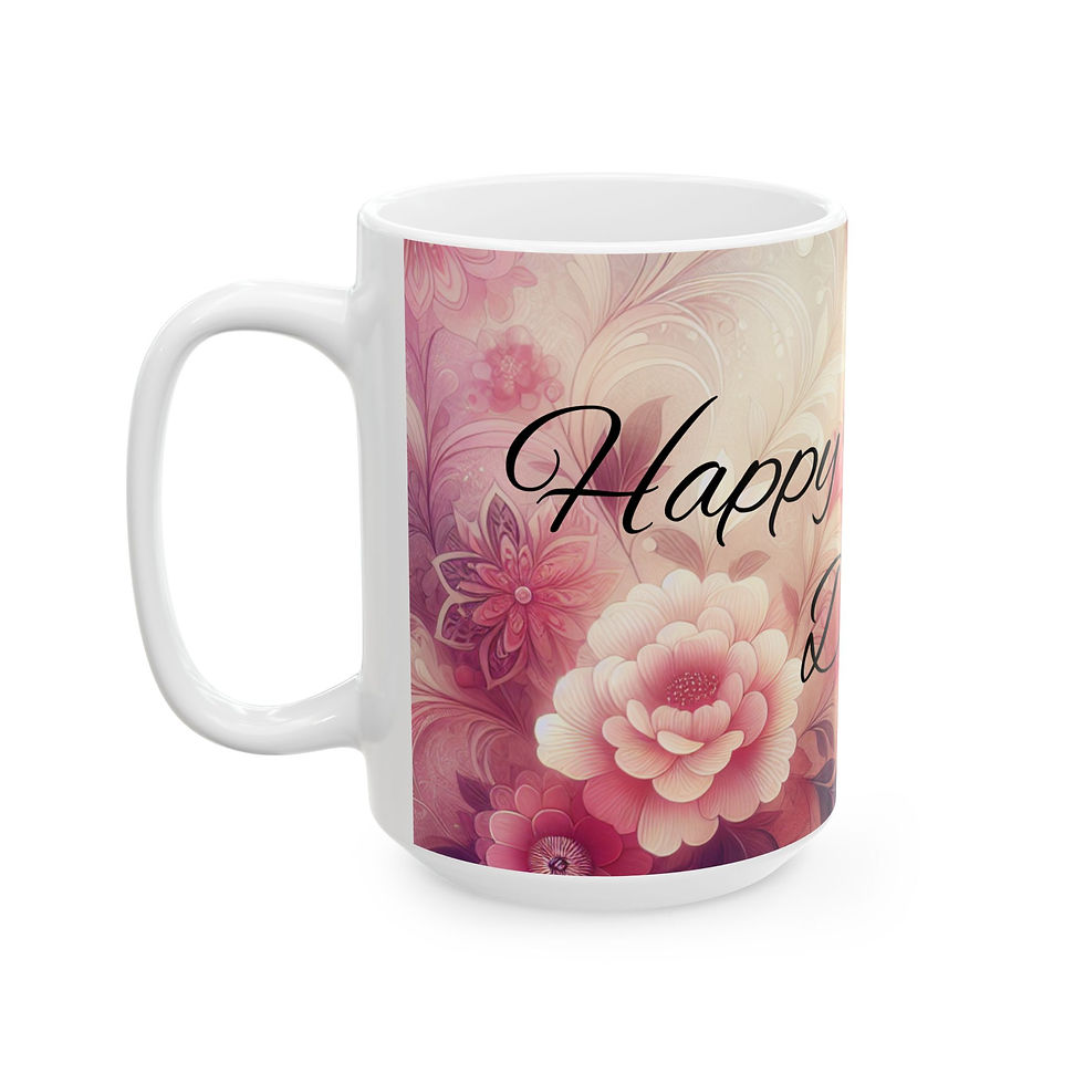 Thumbnail: Mother's Day Floral Ceramic Mug - 11oz & 15oz Gift for Moms