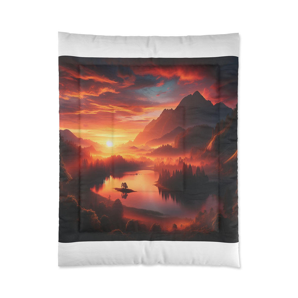 Thumbnail: Sunset Serenity Comforter - Cozy Bedding for Nature Lovers