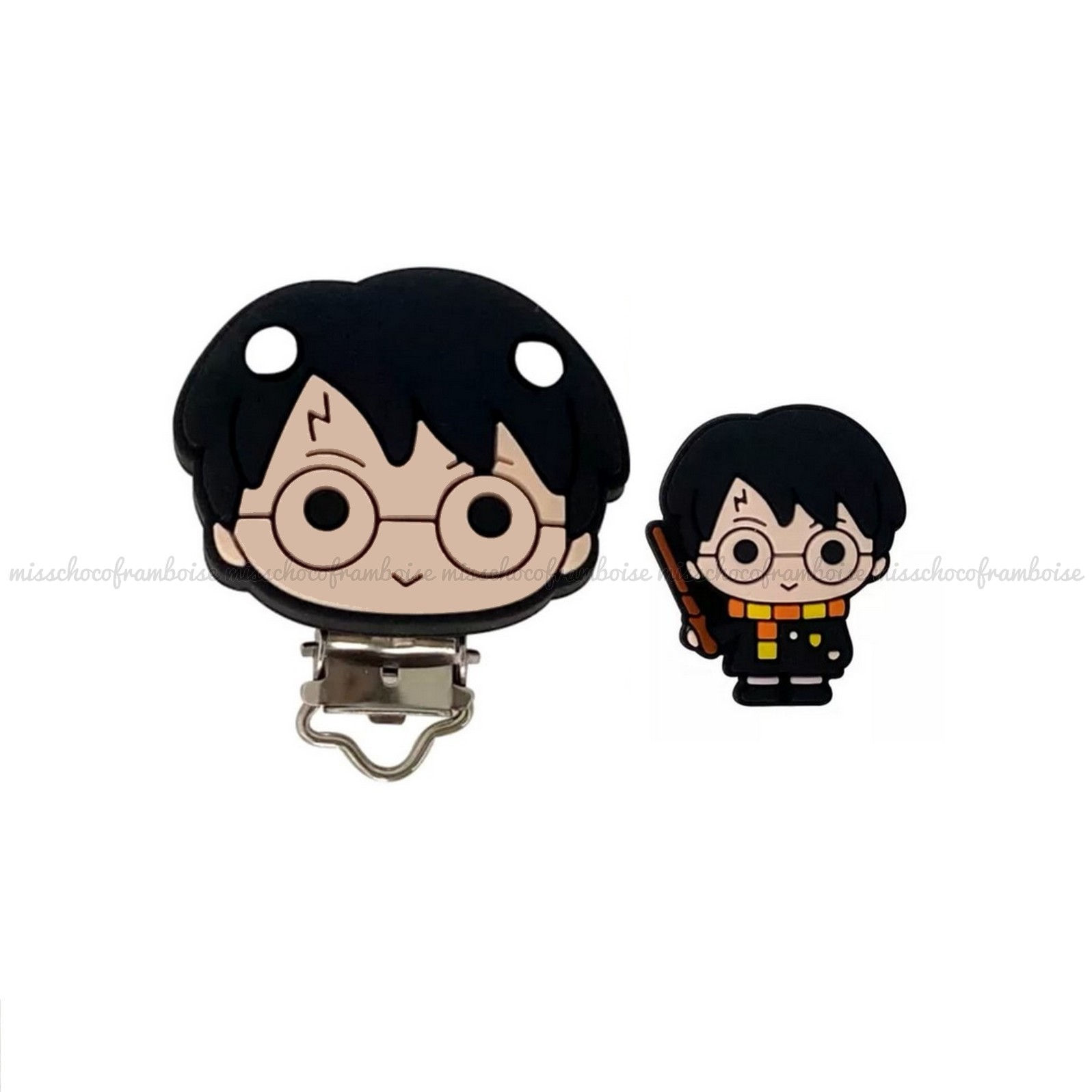1 perle + 1 pince clip en silicone Harry potter