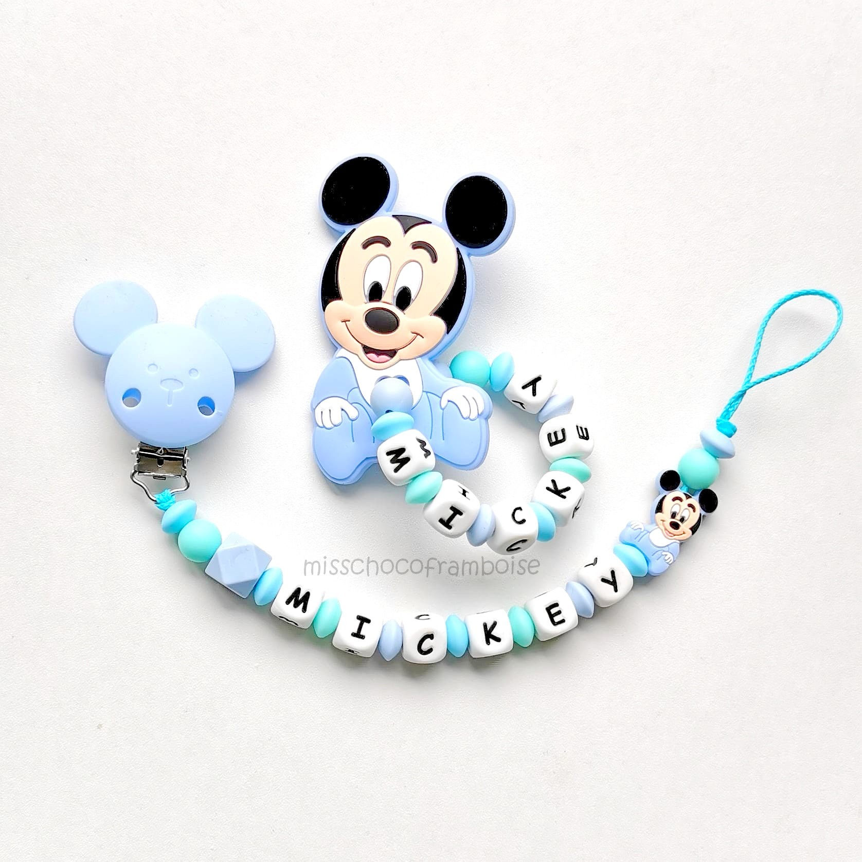 Lot attache tétine + anneau de dentition Mickey