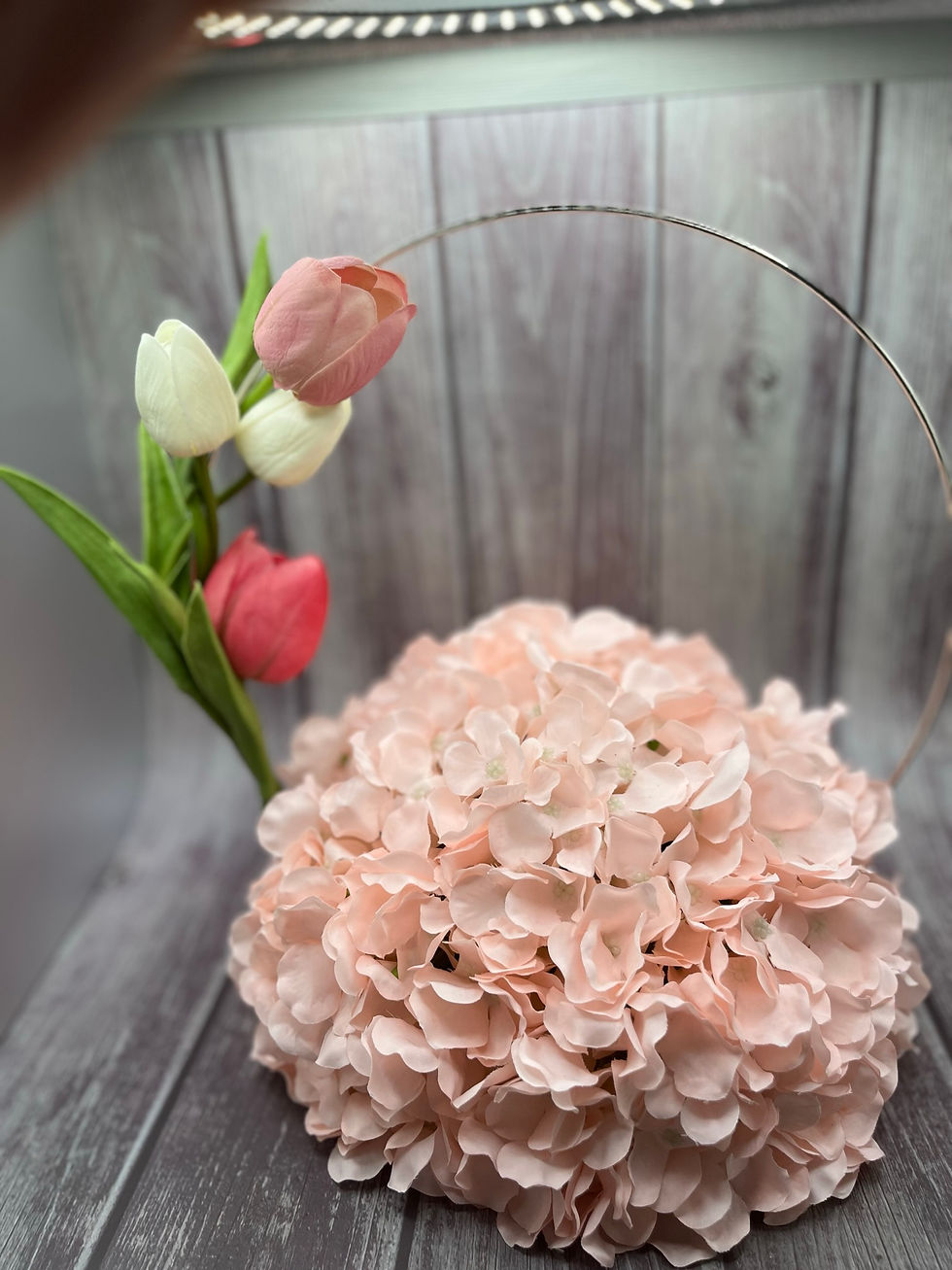 Thumbnail: Pink Floral Hoop-12 inches
