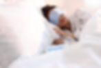 Woman sleeping with Bamboo mask in Bamboo Bedding