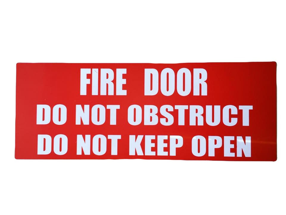 Fire Door Sign Do Not Obstruct Do Not Keep Open Red