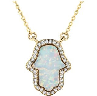 שרשרת חמסה סגנון צבע 6 אופל כסף סטרלינג 925