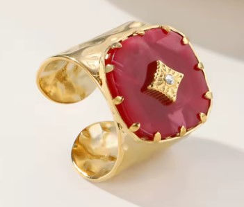 טבעת נירוסטה, ציפוי זהב 18 קארט