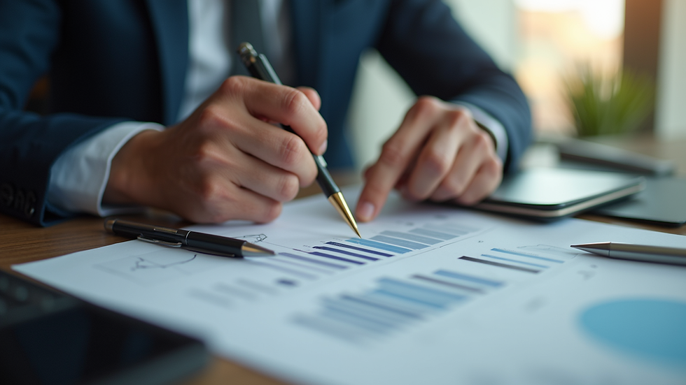 Eye-level view of a financial advisor discussing investment options with a client