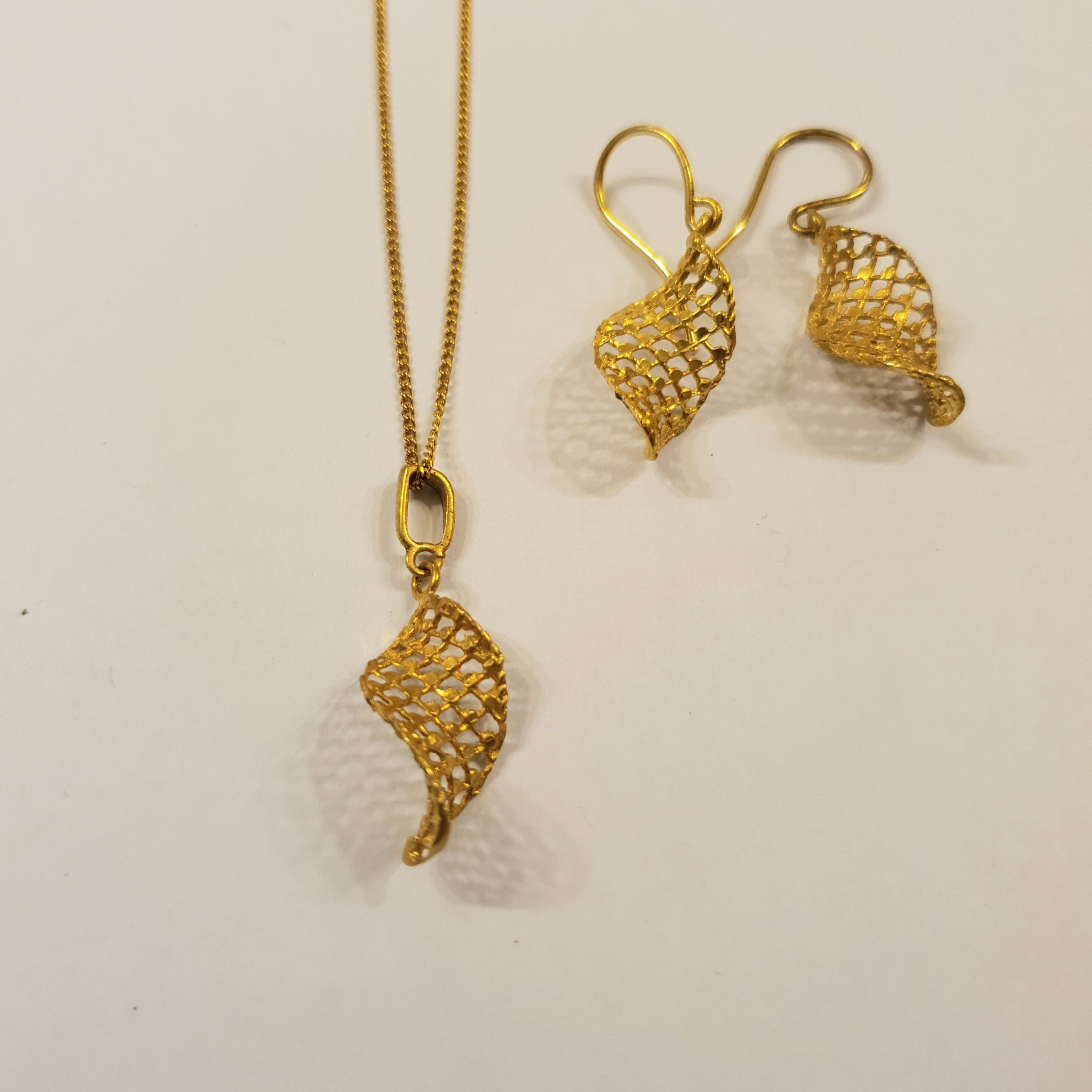 Spiral Jewel set, Mesh jewelry, Goldfield mesh set