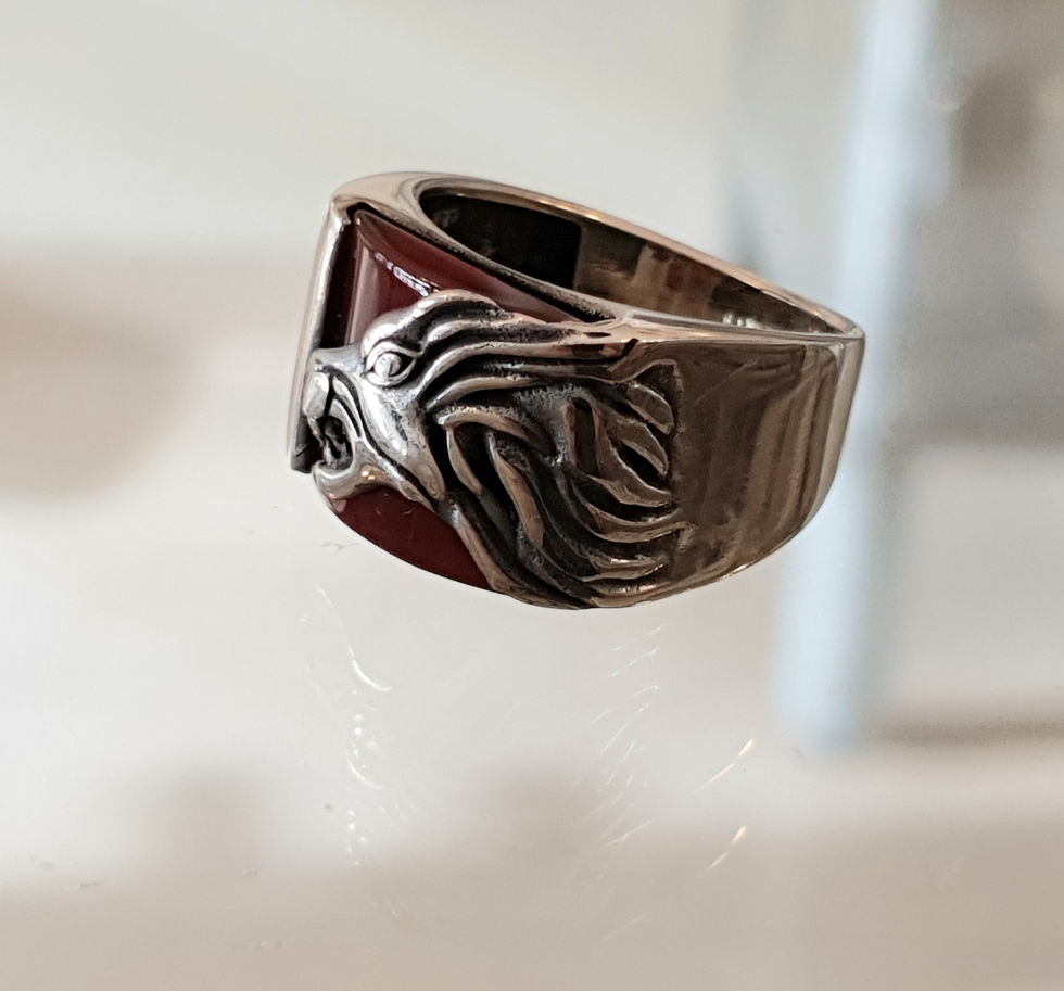 Thumbnail:     Lion Silver ring, Carnelian ring, Gemstone ring,Ring for men