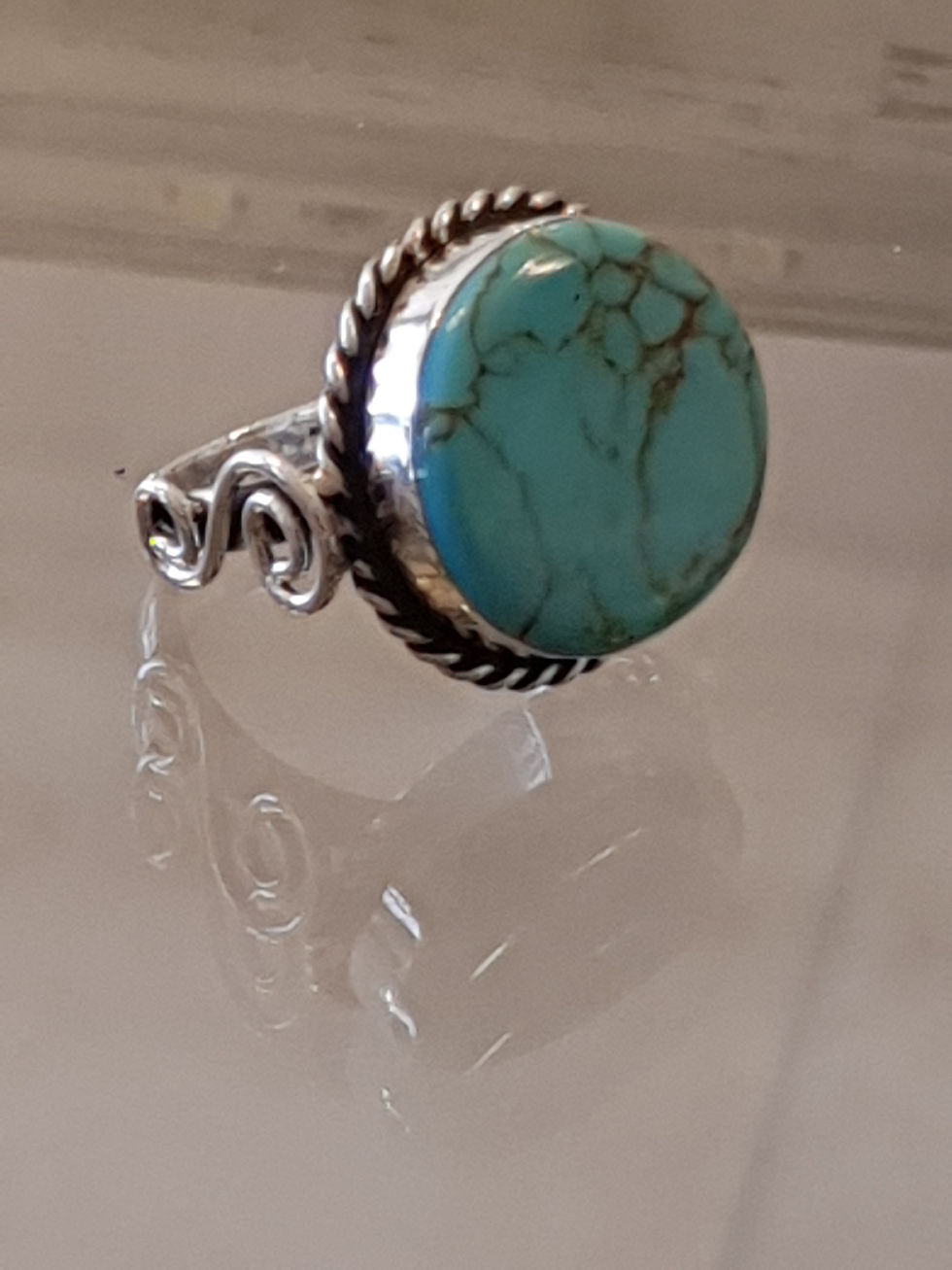 Thumbnail:    Silver ring, Turquoise ring, Turquoise gemstone ring