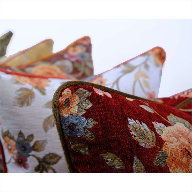 Ornate Floral Tapestry Pillow Cover