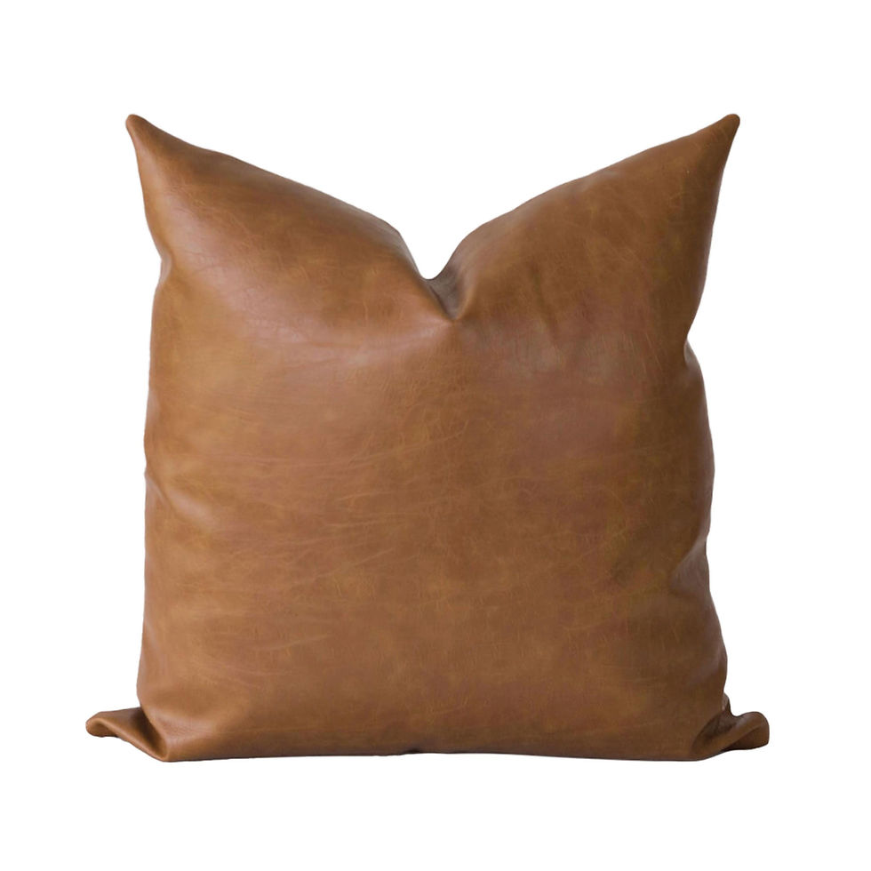Thumbnail: Luxury Cognac Leather Pillow Cover