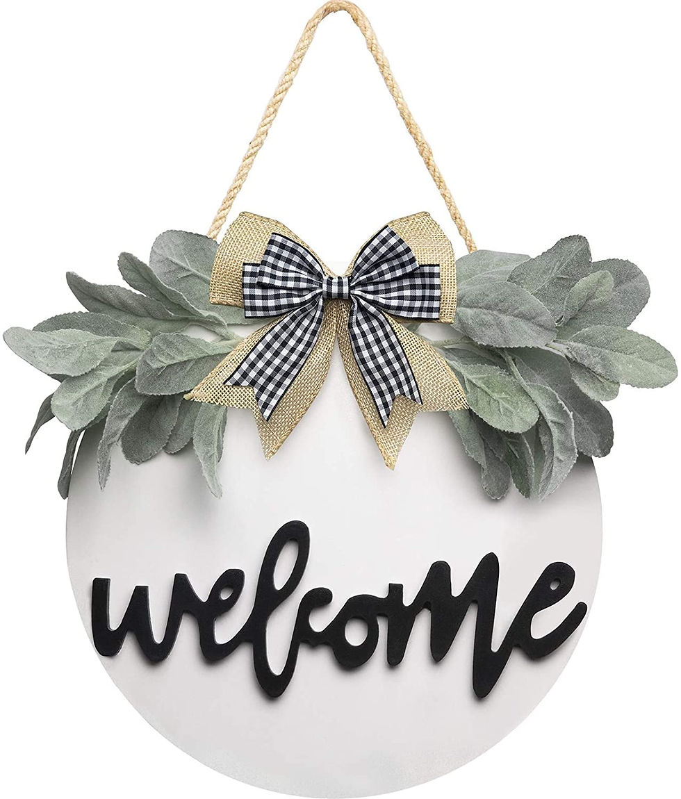 Thumbnail: Hello Door Sign - Round Welcome Sign for Front Door