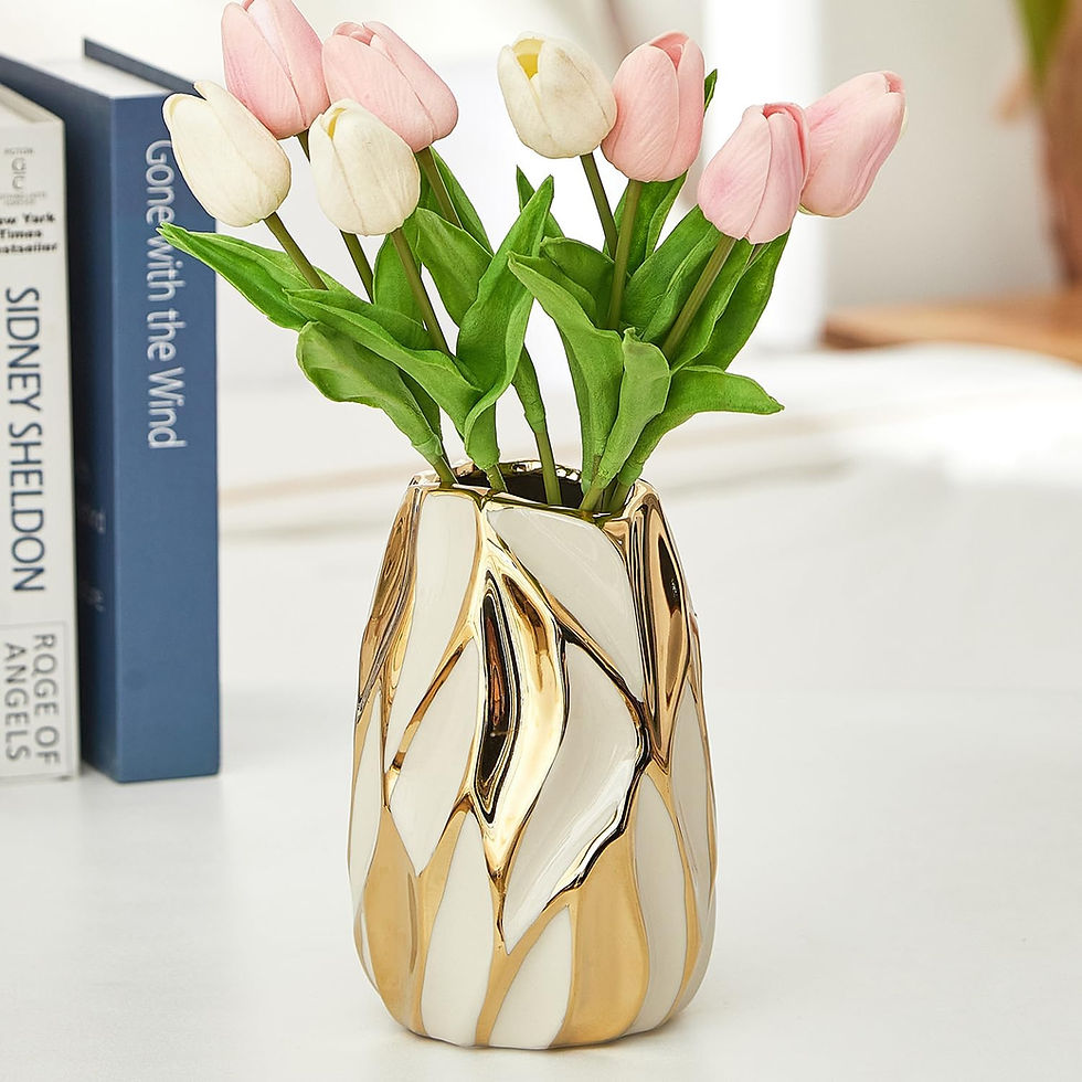 Thumbnail: Large Cream White Ceramic Vase for Flowers