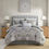 Thumbnail: Harbor House Hallie 6-Piece Grey Damask Cotton Comforter Set