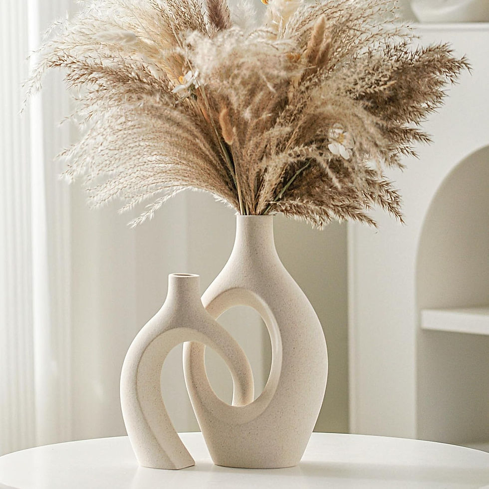 Thumbnail: Nordic Ceramic Vase Set, Modern Boho Decor
