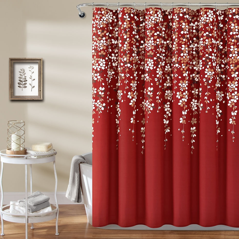 Thumbnail: Lush Decor Weeping Flower Shower Curtain