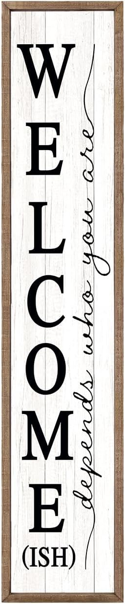Thumbnail: Surfapans Welcome Sign for Front porch Standing 45"X9"Large Wood Frame Outdoor 