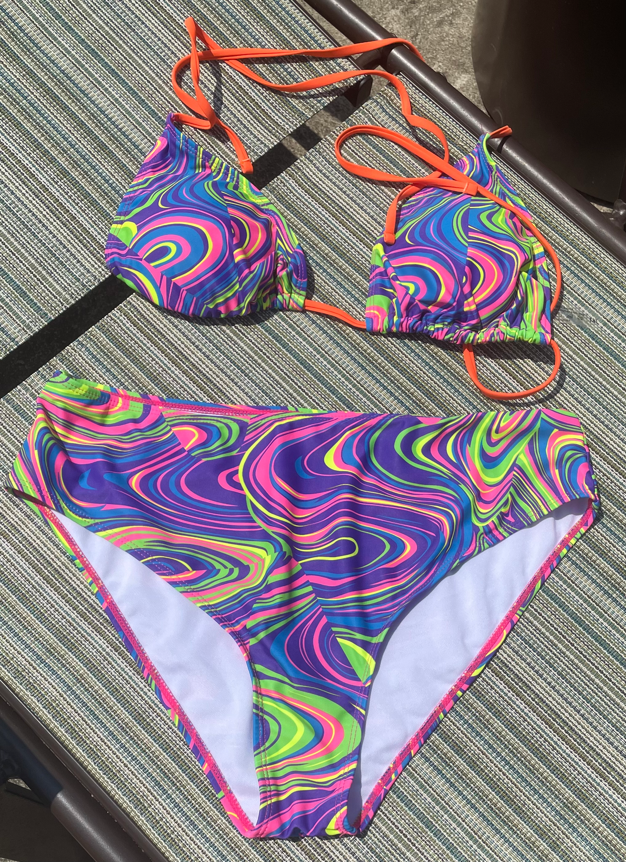 Neon Tide Bikini Top
