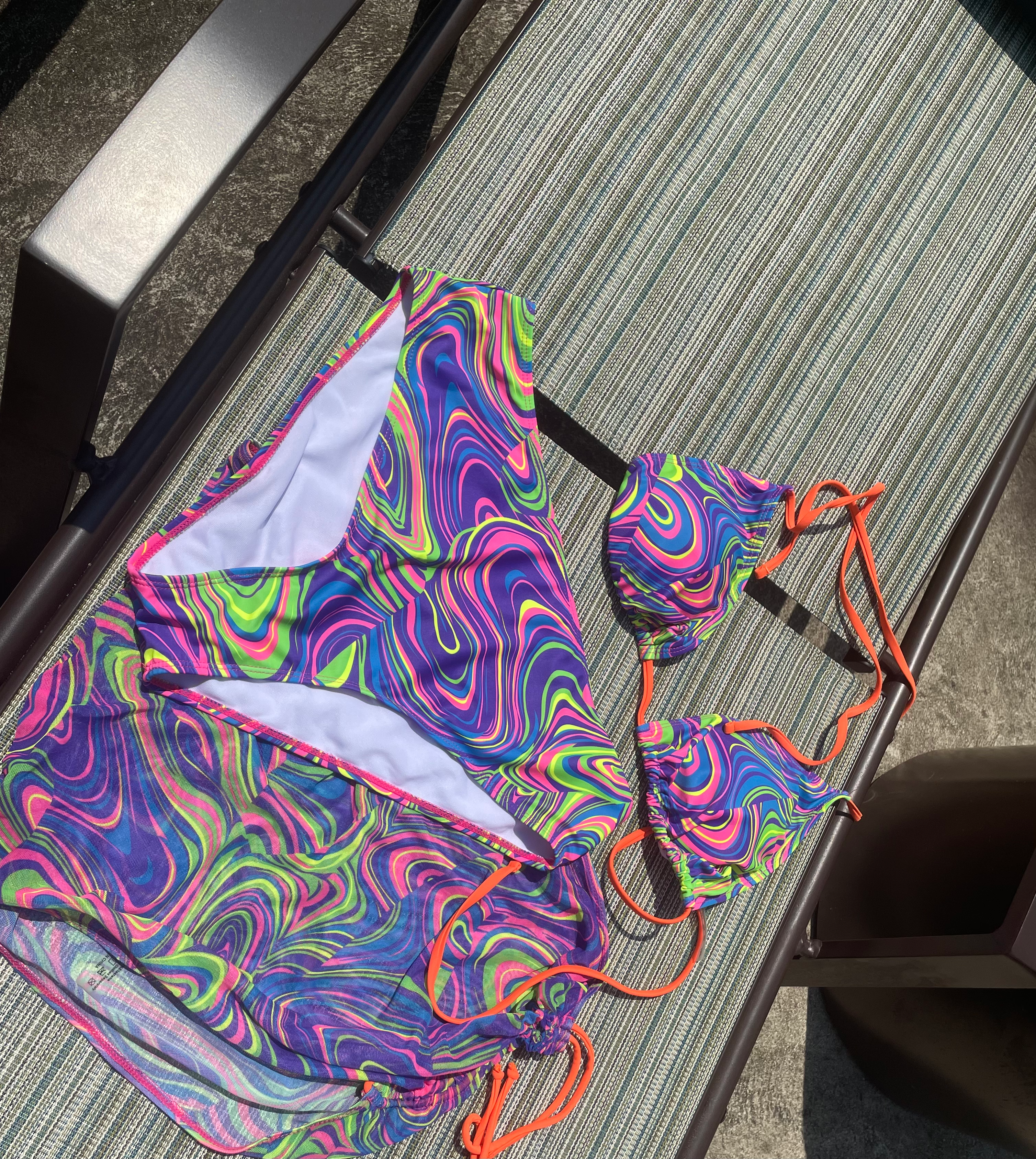 Neon Tide High Waist Bikini Bottom