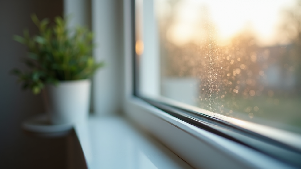 Close-up view of a newly installed window with clean seals