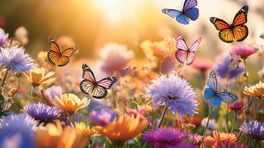 Custom memorial/funeral program featuring Butterflies theme