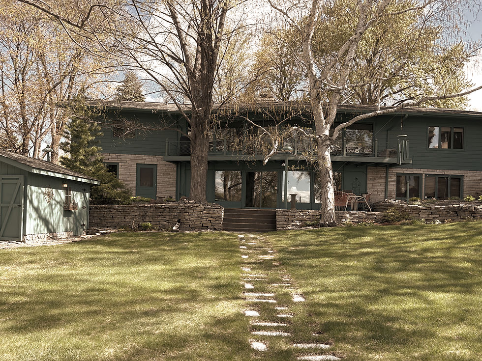 Backyard view of the "River House" where we will (God willing) be moving this month.