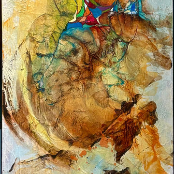 Machiavellian abstract contemporary painting colourful with texture and resin by Sophia Paleotheodoros