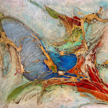 New Mixed Media and Resin abstract contemporary painting by Sophia Paleotheodoros